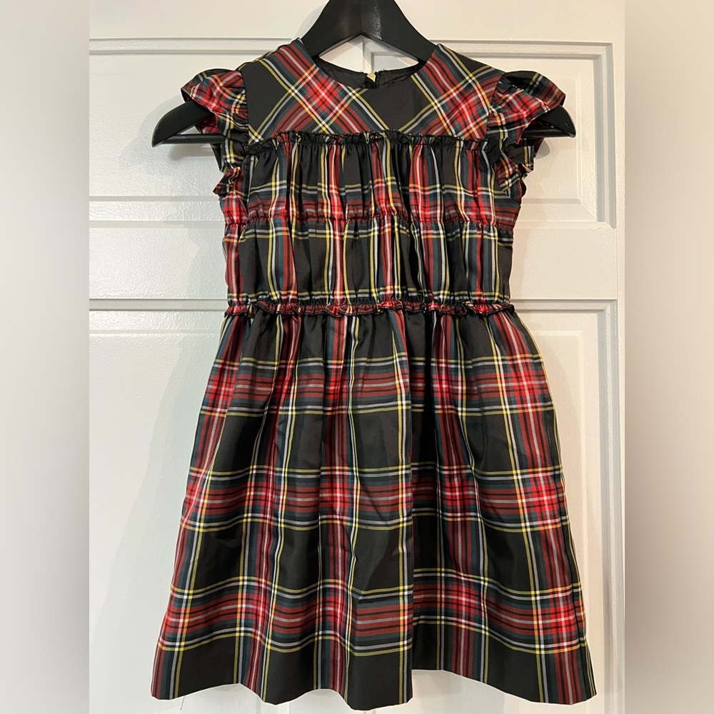 J. Crew Girls Black Plaid Dress - Size 6